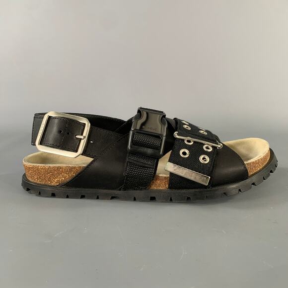 A.P.C. Size 8 Black Silver Gladiator Sandals main image 5